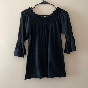 Black off the shoulder blouse